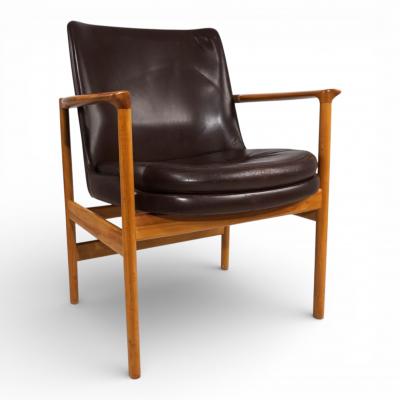 Ib Kofod Larsen Fr scher leather armchair by Ib Kofod Larsen 1960