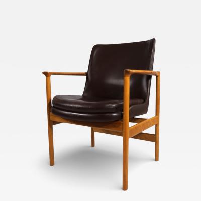 Ib Kofod Larsen Fr scher leather armchair by Ib Kofod Larsen 1960