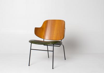 Ib Kofod Larsen Ib Kofod Larsen Penguin Chair First Generation in Moss Green Leather