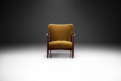 Ib Kofod Larsen Ib Kofod Larsen S len Chair with Upholstered Seat for OPE M bler Sweden 1950s