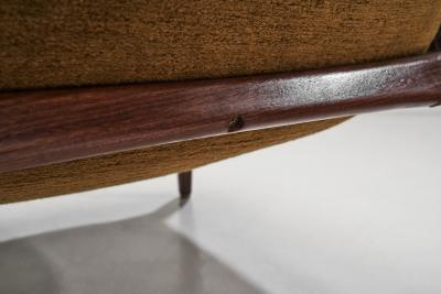 Ib Kofod Larsen Ib Kofod Larsen S len Chair with Upholstered Seat for OPE M bler Sweden 1950s