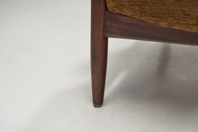 Ib Kofod Larsen Ib Kofod Larsen S len Chair with Upholstered Seat for OPE M bler Sweden 1950s