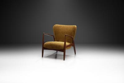 Ib Kofod Larsen Ib Kofod Larsen S len Chair with Upholstered Seat for OPE M bler Sweden 1950s