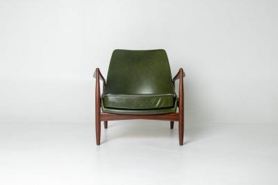 Ib Kofod Larsen Ib Kofod Larsen S len Seal Lounge Chair for OPE Afromosia Moss Leather