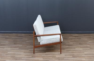 Ib Kofod Larsen Ib Kofod Larsen Sculpted Exoskeleton Walnut Sofa for Selig