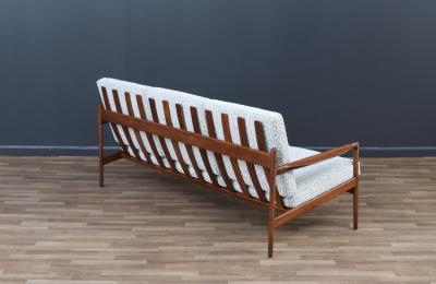 Ib Kofod Larsen Ib Kofod Larsen Sculpted Exoskeleton Walnut Sofa for Selig