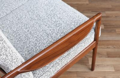 Ib Kofod Larsen Ib Kofod Larsen Sculpted Exoskeleton Walnut Sofa for Selig