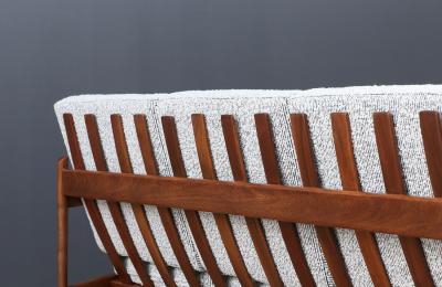 Ib Kofod Larsen Ib Kofod Larsen Sculpted Exoskeleton Walnut Sofa for Selig