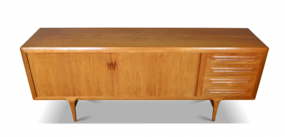 Ib Kofod Larsen Ib Kofod Larsen Teak Credenza with Tambour doors
