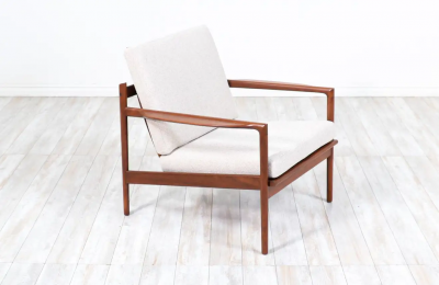 Ib Kofod Larsen Ib Kofod Larsen Walnut Lounge Chair for Selig