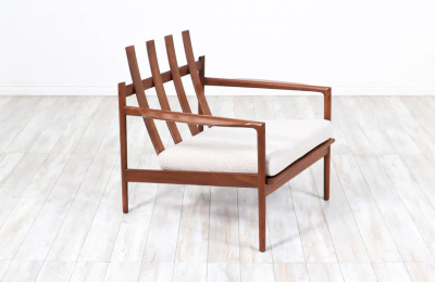 Ib Kofod Larsen Ib Kofod Larsen Walnut Lounge Chair for Selig