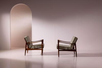 Ib Kofod Larsen Ib Kofod Larsen pair of Canditate easy chairs Denmark 1950s