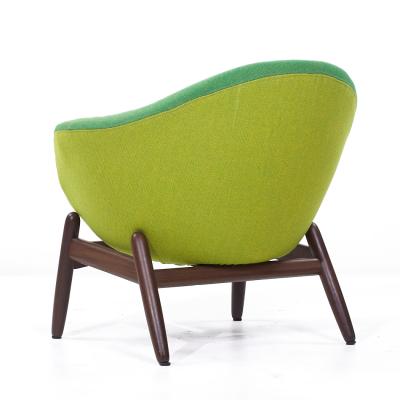 Ib Kofod Larsen Kofod Larsen for Povl Dinesen Mid Century Danish Teak Pod Lounge Chairs Pair