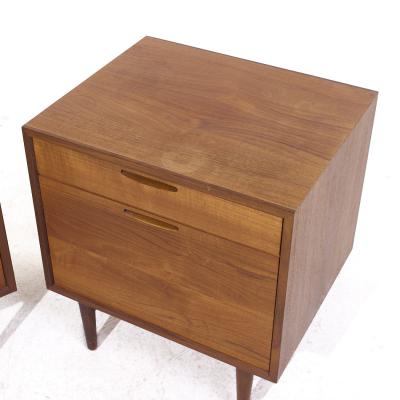 Ib Kofod Larsen Kofod Larsen for Selig Mid Century Danish Teak Nightstands Pair