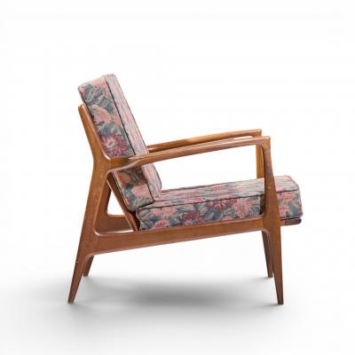 Ib Kofod Larsen Kofod Larsen for Selig Mid Century Danish Walnut Lounge Chair