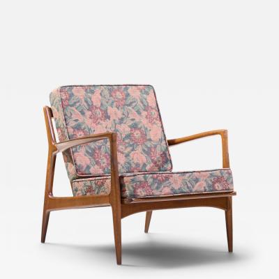 Ib Kofod Larsen Kofod Larsen for Selig Mid Century Danish Walnut Lounge Chair