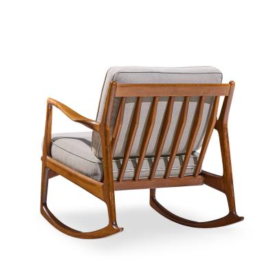 Ib Kofod Larsen Kofod Larsen for Selig Mid Century Danish Walnut Rocking Lounge Chair