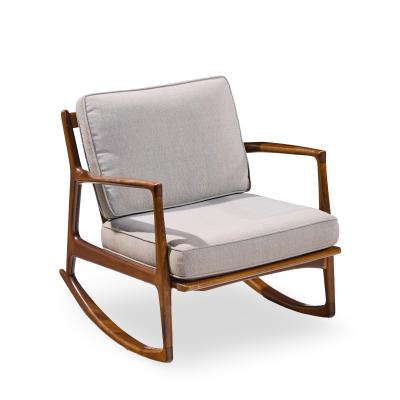 Ib Kofod Larsen Kofod Larsen for Selig Mid Century Danish Walnut Rocking Lounge Chair