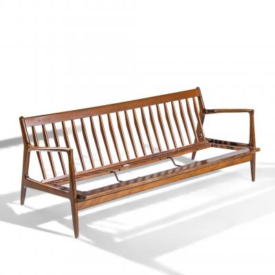 Ib Kofod Larsen Kofod Larsen for Selig Mid Century Danish Walnut Sofa