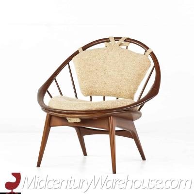 Ib Kofod Larsen Kofod Larsen for Selig Mid Century Walnut Peacock Chair