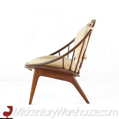Ib Kofod Larsen Kofod Larsen for Selig Mid Century Walnut Peacock Chair