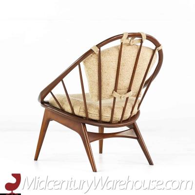 Ib Kofod Larsen Kofod Larsen for Selig Mid Century Walnut Peacock Chair