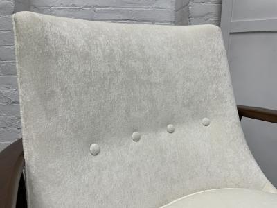 Ib Kofod Larsen Pair Mid Century Modern Sculptural Lounge Chairs style of IB Kofod Larsen