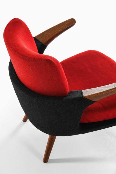 Ib Kofod Larsen Pair of Easy Chairs Model 423 in Teak Wool by Ib Kofod Larsen 1954