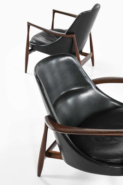 Ib Kofod Larsen Pair of Elizabeth Chairs in Weng and Leather by Ib Kofod Larsen 1956