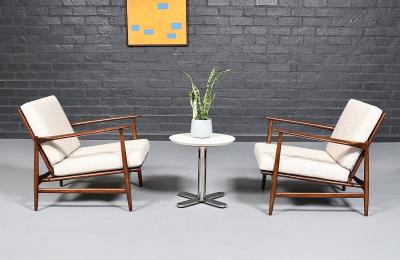 Ib Kofod Larsen Pair of Ib Kofod Larsen Spear Lounge Chairs for Selig