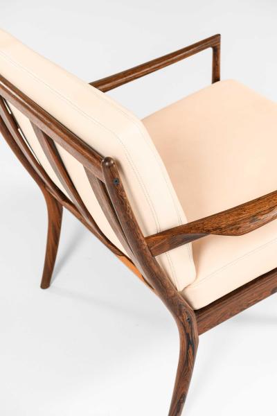 Ib Kofod Larsen Pair of Sams Easy Chairs in Rosewood Leather by Ib Kofod Larsen 1950s