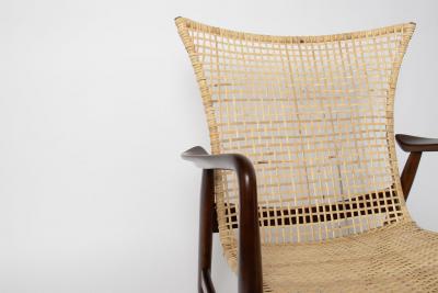 Ib Kofod Larsen Rare Ib Kofod Larsen Lounge Chair in Cane