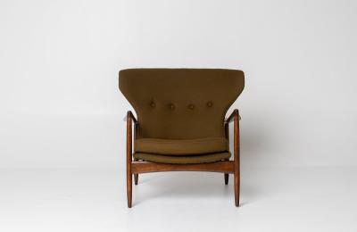 Ib Kofod Larsen Rare Ib Kofod Larsen Wingback Lounge for Selig