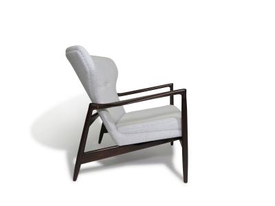 Ib Kofod Larsen Restored IB Kofod Larsen Highback Lounge Chair and Ottoman in New Fabric
