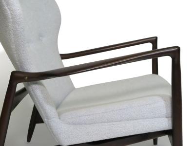 Ib Kofod Larsen Restored IB Kofod Larsen Highback Lounge Chair and Ottoman in New Fabric