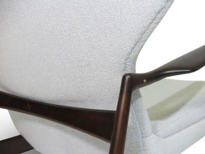 Ib Kofod Larsen Restored IB Kofod Larsen Highback Lounge Chair and Ottoman in New Fabric
