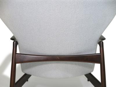 Ib Kofod Larsen Restored IB Kofod Larsen Highback Lounge Chair and Ottoman in New Fabric