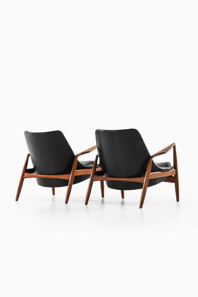 Ib Kofod Larsen S len Easy Chairs in Leather and Teak by Ib Kofod Larsen 1950s