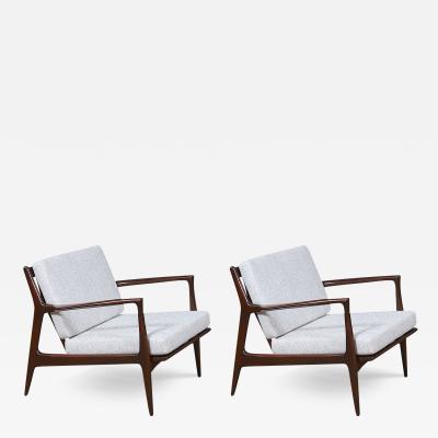 Ib Kofod Larsen Sculpted Lounge Chairs by Ib Kofod Larsen for Selig