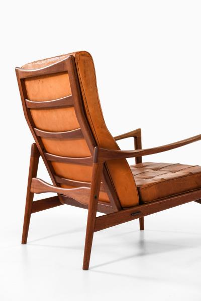 Ib Kofod Larsen Set of 2 Easy Chairs in Leather and Teak by Ib Kofod Larsen 1950s