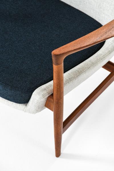 Ib Kofod Larsen Set of 2 Easy Chairs in Wool and Teak by Ib Kofod Larsen 1950s