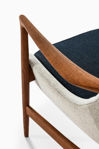 Ib Kofod Larsen Set of 2 Easy Chairs in Wool and Teak by Ib Kofod Larsen 1950s