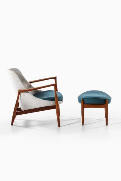 Ib Kofod Larsen Set of Easy Chairs in Wool and Teak by Ib Kofod Larsen 1956