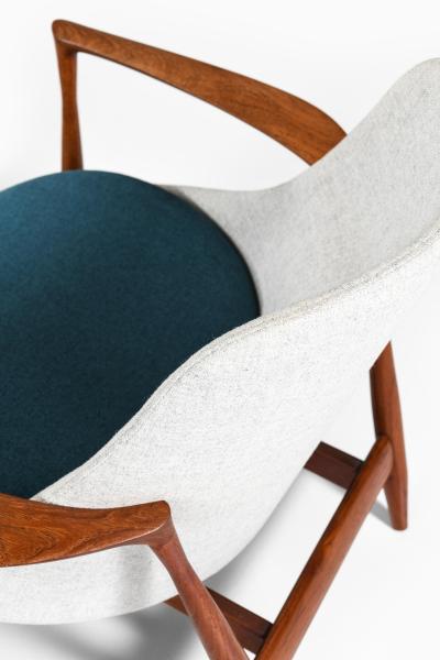 Ib Kofod Larsen Set of Easy Chairs in Wool and Teak by Ib Kofod Larsen 1956