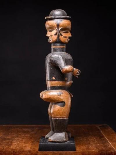 Ibibio Anthropomorphic Standing Male Janus Figure Nigeria