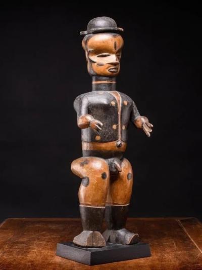 Ibibio Anthropomorphic Standing Male Janus Figure Nigeria