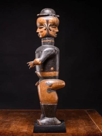 Ibibio Anthropomorphic Standing Male Janus Figure Nigeria
