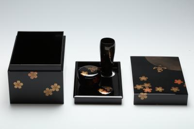 Ichinaka Gory Portable Tea Set with Snow Moon and Flowers T 4261 