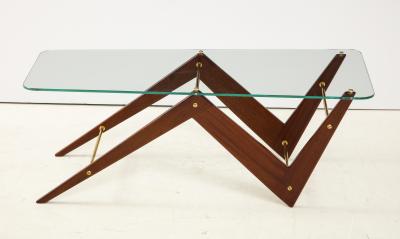 Ico Luisa Parisi Italian Mahogany and Glass Coffee Table Attributed to Ico Luisa Parisi