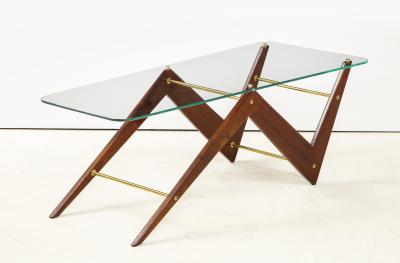 Ico Luisa Parisi Italian Mahogany and Glass Coffee Table Attributed to Ico Luisa Parisi